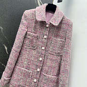 Colestore Chanel Coat Wool & Mohair Tweed  Pink, Ecru & Green - 5