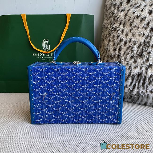 Colestore Goyard Grand Hôtel Trunk Bag Sky Blue 24.5x19x7.5cm - 1