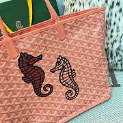 Colestore Goyard Goyardine Coral Anjou PM Embroidered Seahorse Bag Palladium Hardware in Coral 47x27x16cm - 5