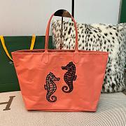 Colestore Goyard Goyardine Coral Anjou PM Embroidered Seahorse Bag Palladium Hardware in Coral 47x27x16cm - 3