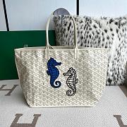 Colestore Goyard Goyardine Coral Anjou PM Embroidered Seahorse Bag Palladium Hardware in White 47x27x16cm - 1