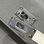 Colestore Hermes Kelly 25 Haas Epsom Leather in Cloud Gray / Milky White 25cm - 6