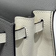 Colestore Hermes Kelly 25 Haas Epsom Leather in Cloud Gray / Milky White 25cm - 5
