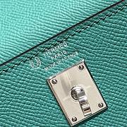 Colestore Hermes Kelly 25 Haas Epsom Leather in Cloud Gray / Milky White / Verona Green 25cm - 5