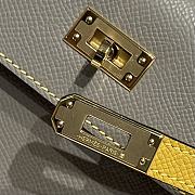 Colestore Hermes Kelly 25 Haas Epsom Leather in Beige Trench / Amber Yellow 25cm - 6