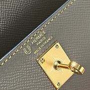 Colestore Hermes Kelly 25 Haas Epsom Leather in Beige Trench / Amber Yellow 25cm - 5