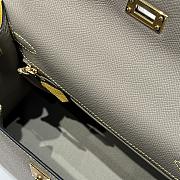 Colestore Hermes Kelly 25 Haas Epsom Leather in Beige Trench / Amber Yellow 25cm - 4