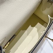Colestore Hermes Kelly 25 Haas Epsom Leather in Milky White / Trench Grey 25cm - 6