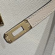 Colestore Hermes Kelly 25 Haas Epsom Leather in Milky White / Trench Grey 25cm - 5