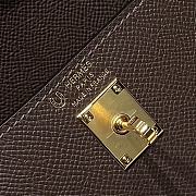 Colestore Hermes Kelly 25 Haas Epsom Leather in Ebony / Etoupe / Black 25cm - 6