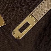 Colestore Hermes Kelly 25 Haas Epsom Leather in Ebony / Etoupe / Black 25cm - 5