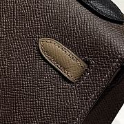 Colestore Hermes Kelly 25 Haas Epsom Leather in Ebony / Etoupe / Black 25cm - 4
