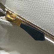 Colestore Hermes Kelly 25 Haas Epsom Leather in Pearl Grey / Vert Bronze 25cm - 3