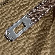 Colestore Hermes Kelly 25 Haas Epsom Leather in Etoupe / Ebony 25cm - 4