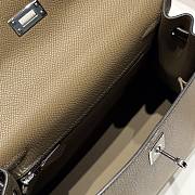 Colestore Hermes Kelly 25 Haas Epsom Leather in Etoupe / Ebony 25cm - 2