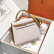 Colestore Hermes Kelly 25 Haas Epsom Leather in Dreamy Purple / Milk Tea 25cm - 1