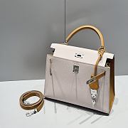 Colestore Hermes Kelly 25 Haas Epsom Leather in Dreamy Purple / Milk Tea 25cm - 4