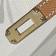 Colestore Hermes Kelly 25 Haas Epsom Leather in Milky White / Golden Brown 25cm - 6