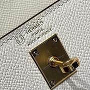 Colestore Hermes Kelly 25 Haas Epsom Leather in Etoupe / Craie 25cm - 3