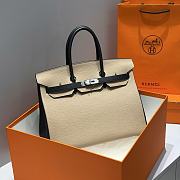 Colestore Hermes Birkin 35 Bicolor Craie and Black Togo Leather with Palladium Hardware 35cm - 1
