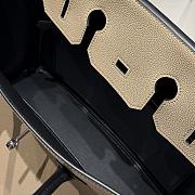 Colestore Hermes Birkin 35 Bicolor Craie and Black Togo Leather with Palladium Hardware 35cm - 6