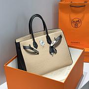 Colestore Hermes Birkin 35 Bicolor Craie and Black Togo Leather with Palladium Hardware 35cm - 5