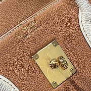 Colestore Hermes Birkin 35 Bicolor Gold Brown / Milky White with Gold Hardware 35cm - 5