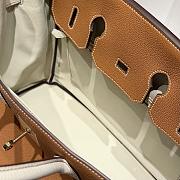 Colestore Hermes Birkin 35 Bicolor Gold Brown / Milky White with Gold Hardware 35cm - 3