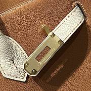 Colestore Hermes Birkin 35 Bicolor Gold Brown / Milky White with Gold Hardware 35cm - 2