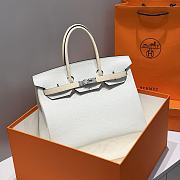 Colestore Hermes Birkin 35 Bicolor Platinum Gray / Milky White with Silver Hardware 35cm - 1
