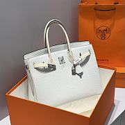 Colestore Hermes Birkin 35 Bicolor Platinum Gray / Milky White with Silver Hardware 35cm - 6