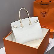 Colestore Hermes Birkin 35 Bicolor Platinum Gray / Milky White with Silver Hardware 35cm - 3