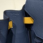 Colestore Hermes Birkin 35 Bicolor Navy Blue / Amber Yellow with Silver Hardware 35cm - 4