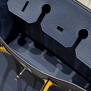 Colestore Hermes Birkin 35 Bicolor Navy Blue / Amber Yellow with Silver Hardware 35cm - 2
