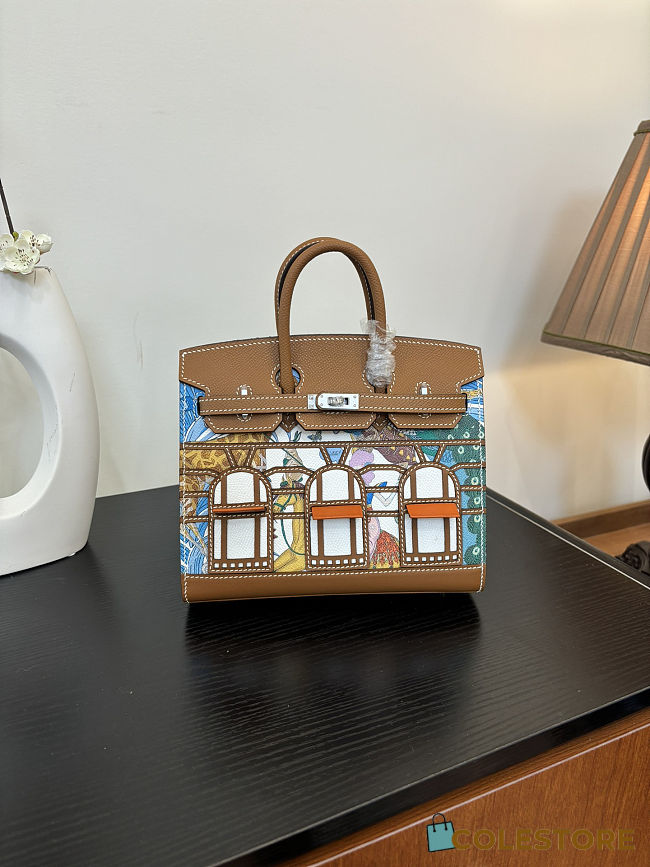 Colestore Hermes Birkin 20 Printed Togo Leather in Gold with Palladium Hardware 20cm - 1
