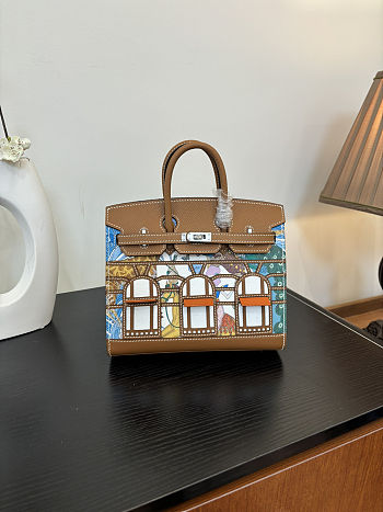 Colestore Hermes Birkin 20 Printed Togo Leather in Gold with Palladium Hardware 20cm