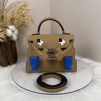 Colestore Hermes Epsom Quelle Idole Kelly Doll Brown 16.5 x 11.5 x 7 cm