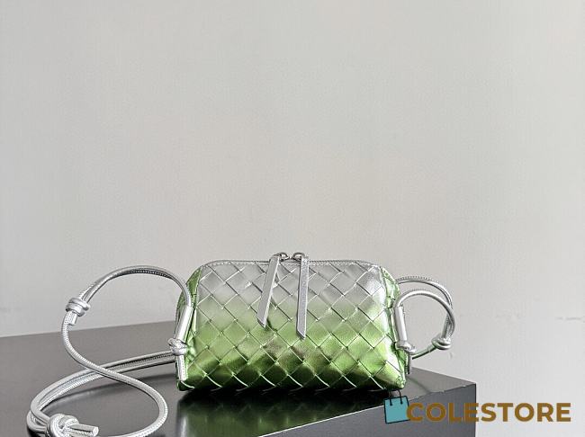 Colestore Bottega Veneta Concert Pouch Silver/Fresh Mint 18.5x11.5x8.5cm - 1