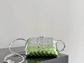 Colestore Bottega Veneta Concert Pouch Silver/Fresh Mint 18.5x11.5x8.5cm