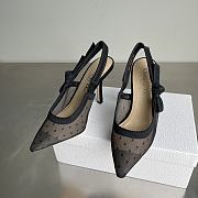 Colestore Dior J'Adior Slingback Pump Transparent Mesh and Black Plumetis Heel 10.5cm - 3