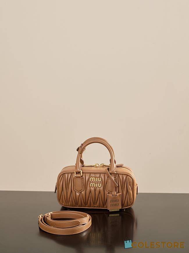 Colestore Miu Miu Regular Arcadie Matelassé Nappa Leather Bag Caramel 22x10.5x7.5cm - 1