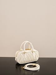 Colestore Miu Miu Regular Arcadie Matelassé Nappa Leather Bag White 22x10.5x7.5cm - 4