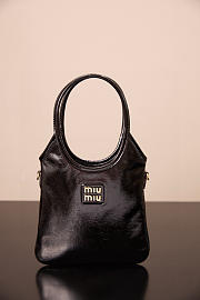 Colestore Miu Miu Ivy Patent Naplak Leather Tote Bag Black 24x20cm - 1