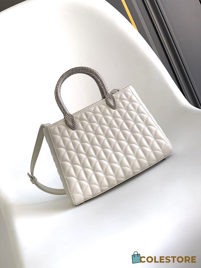 Colestore Bvlgari Serpentine Duo Top Handle White 21.5x15x6cm - 1