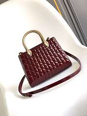 Colestore Bvlgari Serpentine Duo Top Handle in Midnight Plum Patent Calf Leather 21.5x15x6cm - 6