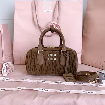 Colestore Miu Miu Arcadie Matelassé Suede Bag Brown 22x10.5x7.5cm