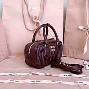 Colestore Miu Miu Regular Arcadie Matelassé Nappa Leather Bag Burgundy 22x10.5x7.5cm - 6