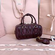 Colestore Miu Miu Regular Arcadie Matelassé Nappa Leather Bag Burgundy 22x10.5x7.5cm - 5