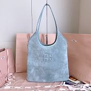 Colestore Miu Miu Powder Blue Ivy Suede Bag 35x40cm - 1