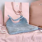 Colestore Miu Miu Powder Blue Ivy Suede Bag 35x40cm - 4